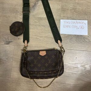 Louis Vuitton Monogram Pouch with Gold Accents